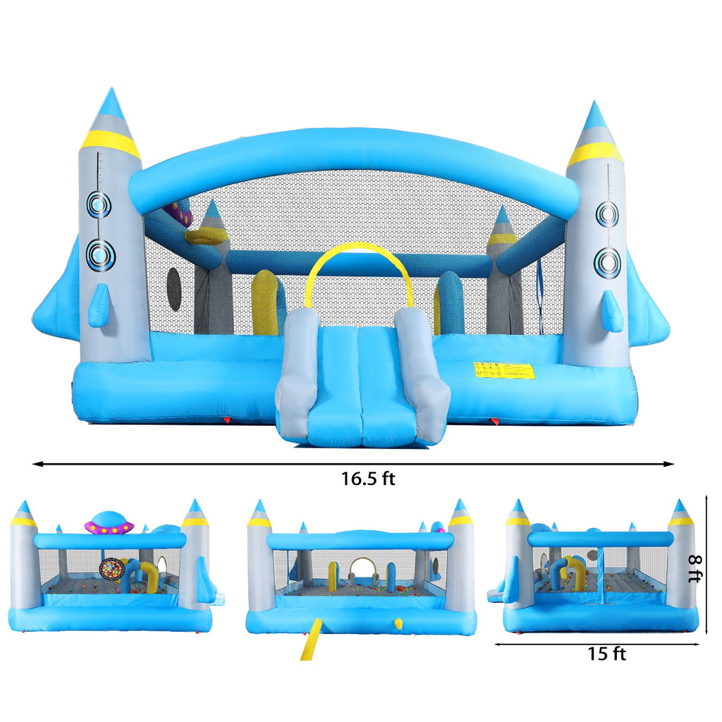 Yeah Depot - Multifunctional Jump 'n Slide Inflatable Bouncer for Kids Complete Setup with Blower - 198'' x 180'' Play Area - 96'' Tall