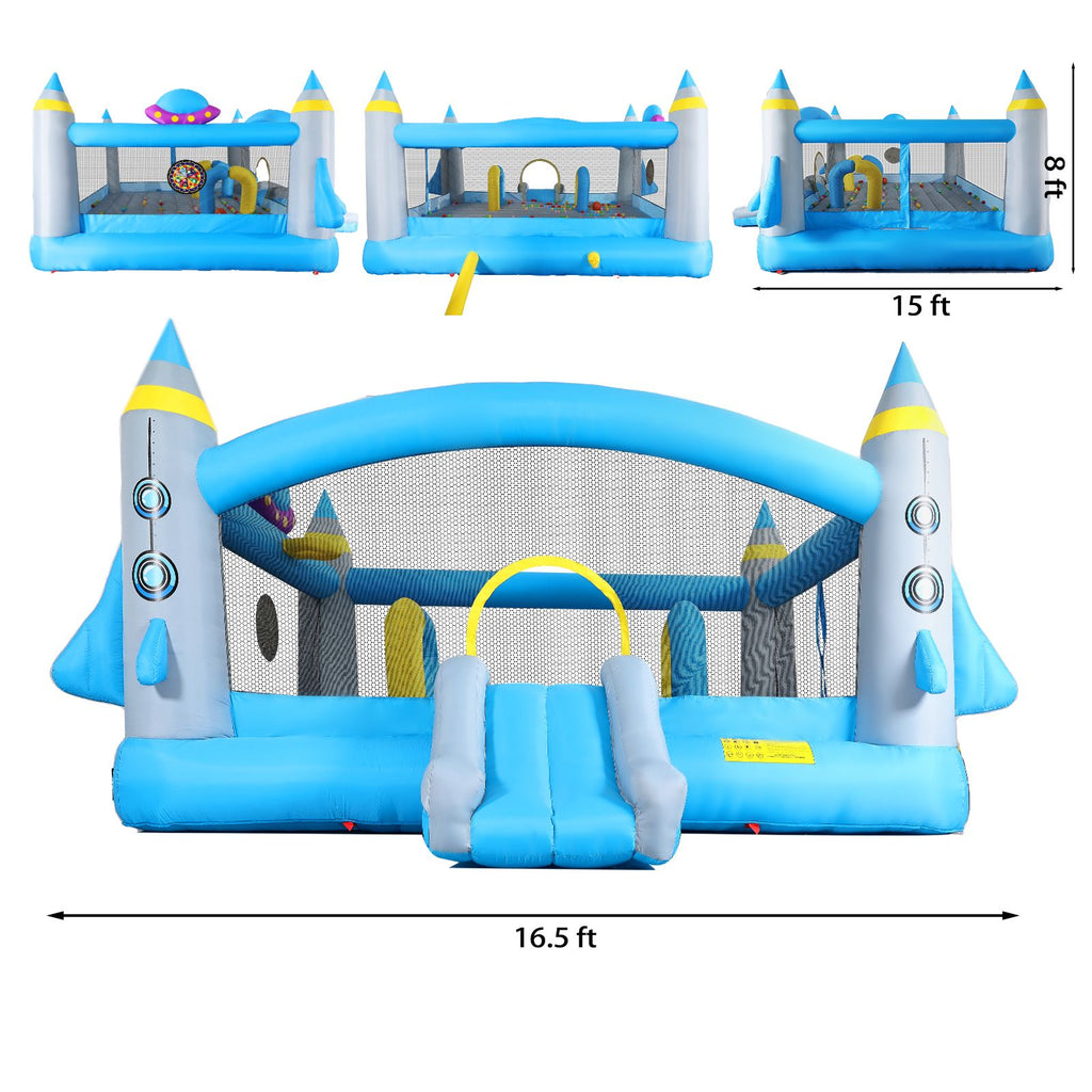 Yeah Depot - Multifunctional Jump 'n Slide Inflatable Bouncer for Kids Complete Setup with Blower - 198'' x 180'' Play Area - 96'' Tall