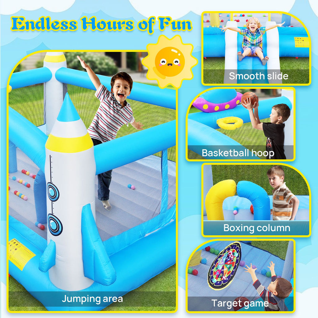 Yeah Depot - Multifunctional Jump 'n Slide Inflatable Bouncer for Kids Complete Setup with Blower - 198'' x 180'' Play Area - 96'' Tall