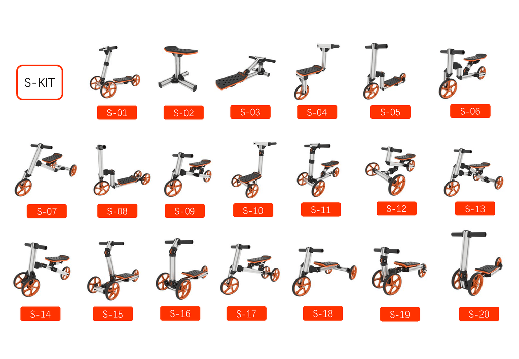 Yeah Depot - KidRock Constructible Kit 20 in 1 Kids Balance Bike No Pedals Toys for 1 to 4 Year Old Engineering Building Kit Kids Sit/Stand Scooter Most Popular S-Kit (Not Electric)