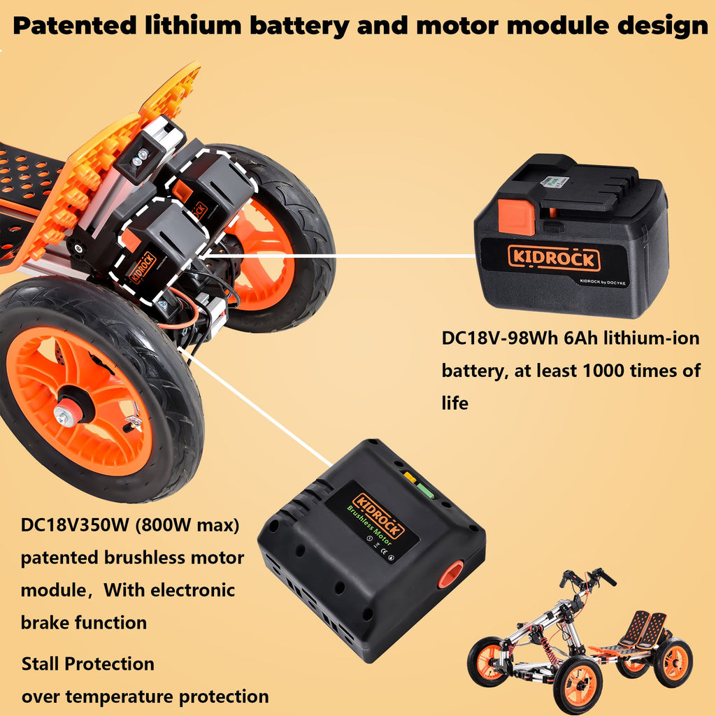 Yeah Depot - Modular design High-strength material electric innovation kart, more than 20 kinds of assembly methods, suitable for outdoor sports, parent-child interaction