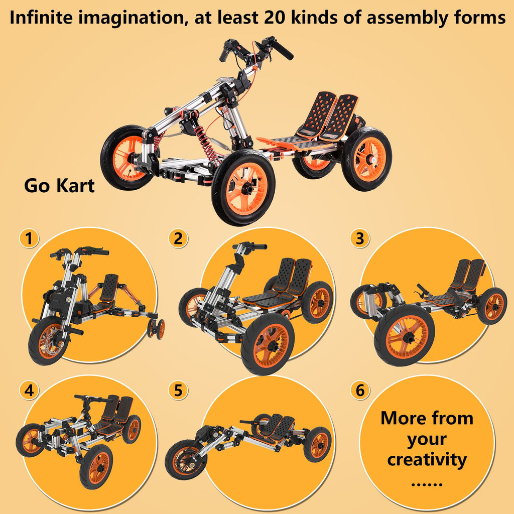 Yeah Depot - Modular design High-strength material electric innovation kart, more than 20 kinds of assembly methods, suitable for outdoor sports, parent-child interaction