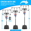 Yeah Depot - Portable Basketball Goal System with Stable Base and Wheels, use for Indoor Outdoor teenagers youth height adjustable 5.6 to 7ft Basketball Hoop 28 Inch Backboard