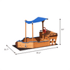 Yeah Depot - Outsunny Pirate Ship Sandbox with Cover and Rudder, Wooden Sandbox with Storage Bench and Seat, Outdoor Toy for Kids Ages 3-8 Years Old