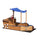 Yeah Depot - Outsunny Pirate Ship Sandbox with Cover and Rudder, Wooden Sandbox with Storage Bench and Seat, Outdoor Toy for Kids Ages 3-8 Years Old