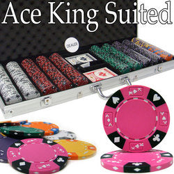 Tycon Net - Custom - 500 Ct Ace King Suited Chip Set Aluminum Case
