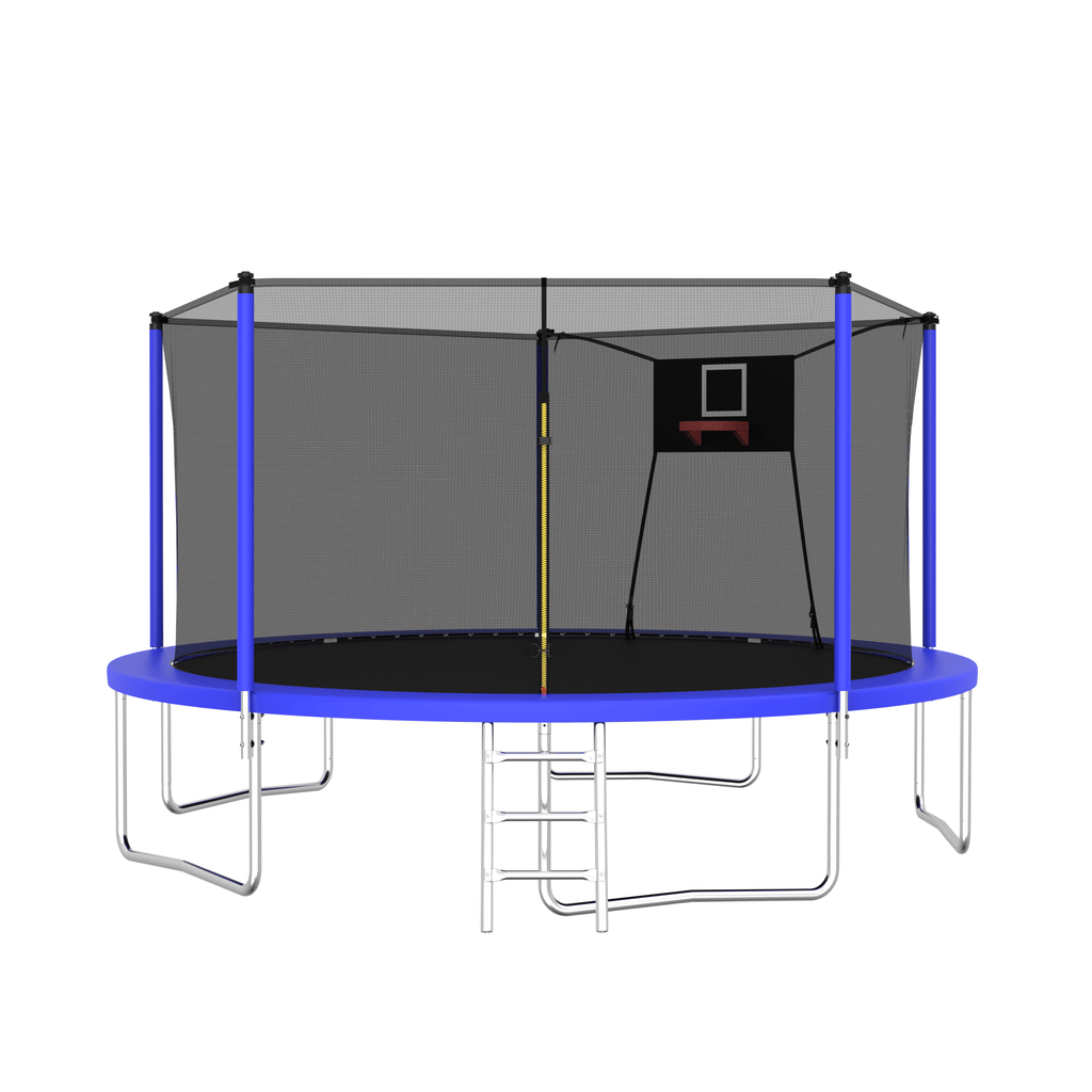 Yeah Depot - 14FT Trampoline ,Sports Fitness Trampolines with Enclosure Net, Recreational Trampolines for Outdoor Indoor