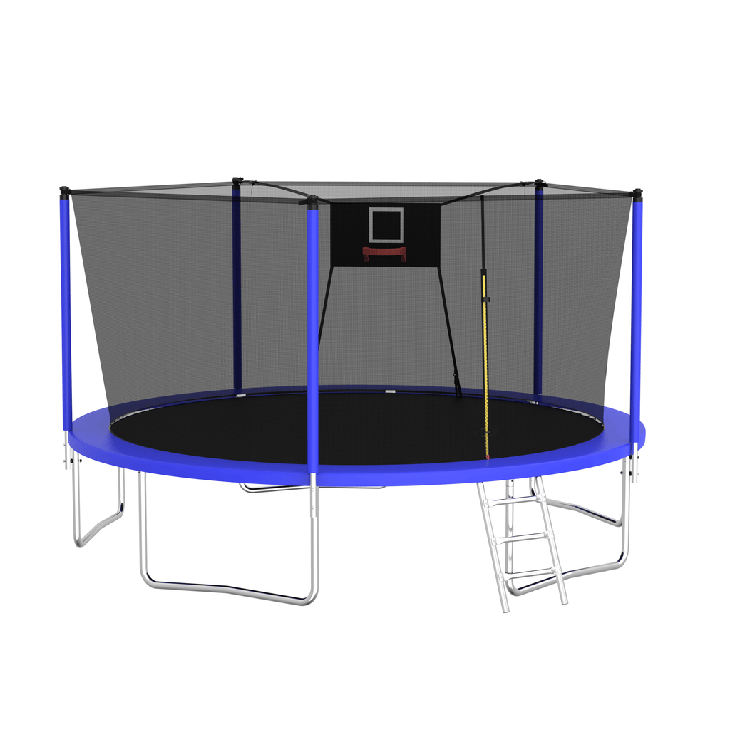 Yeah Depot - 14FT Trampoline ,Sports Fitness Trampolines with Enclosure Net, Recreational Trampolines for Outdoor Indoor