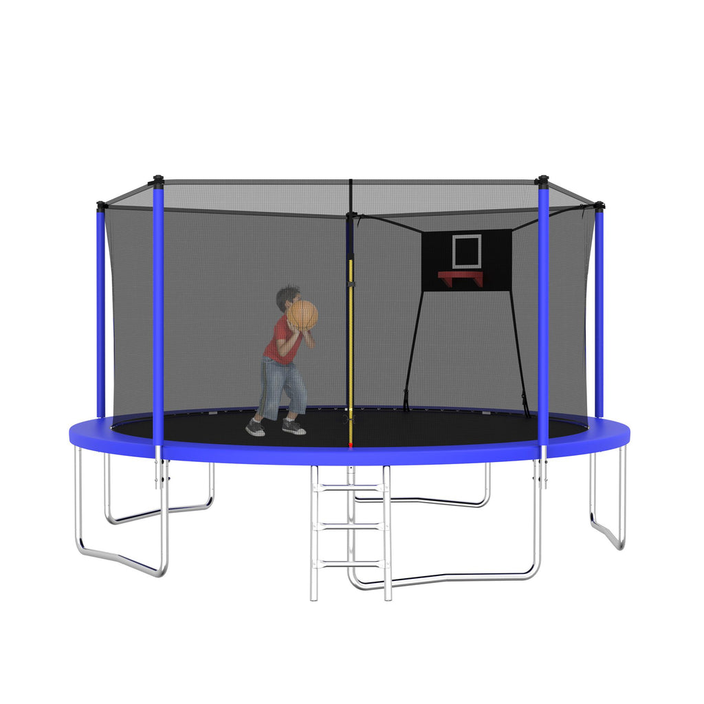 Yeah Depot - 14FT Trampoline ,Sports Fitness Trampolines with Enclosure Net, Recreational Trampolines for Outdoor Indoor