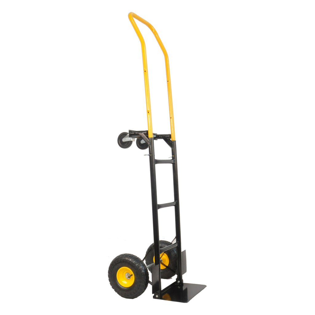 Yeah Depot - HT1006BK-YL Hand Truck Dual Purpose 2 Wheel Dolly Cart and 4 Wheel Push Cart with Swivel Wheels 330 Lbs Capacity Heavy Duty Platform Cart for Moving/Warehouse/Garden/Grocery