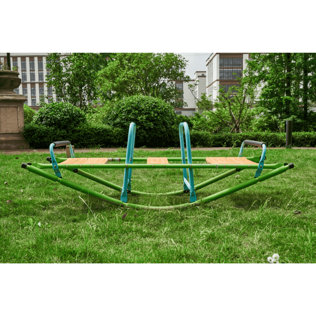 Yeah Depot - XSS008 high quality kids seesaw plastic seat playground equipment cute baby plastic rocker outdoor children blue and green steel tube for kids age 3+