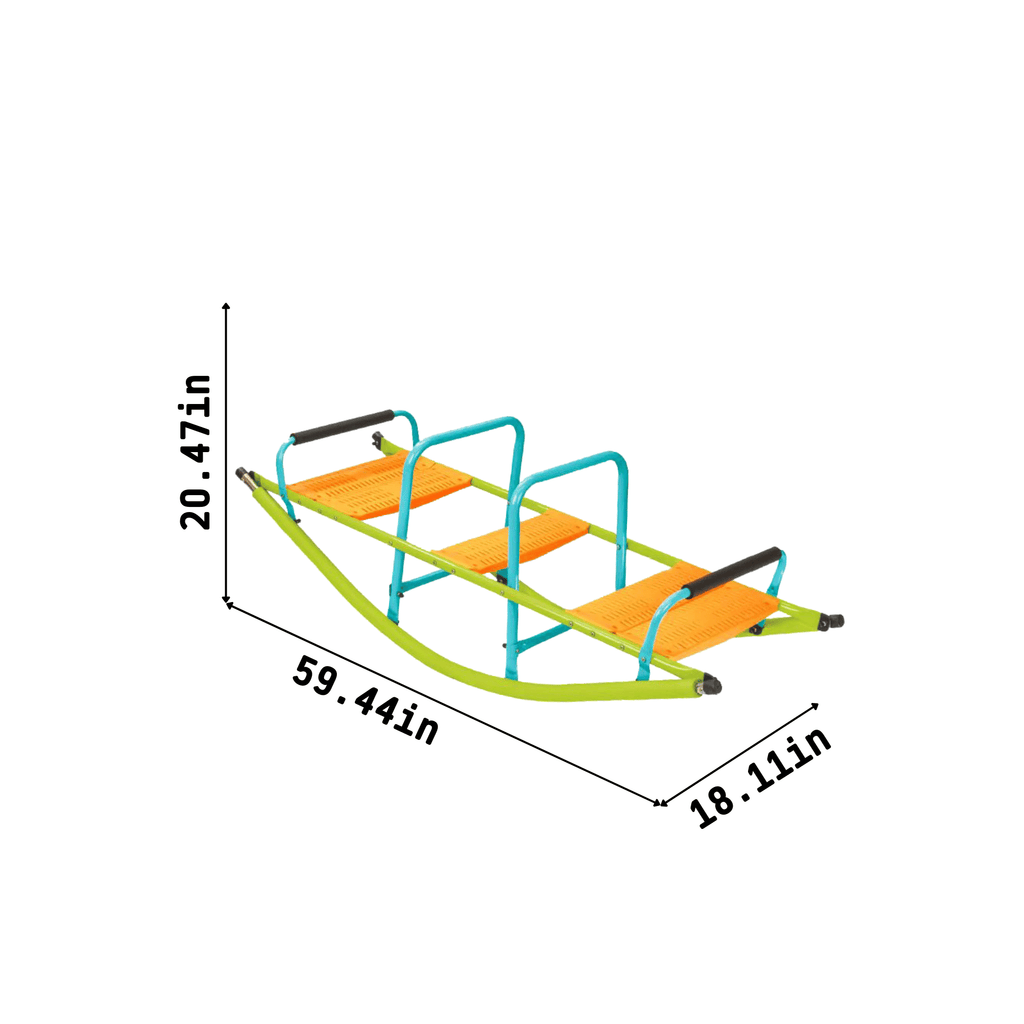 Yeah Depot - XSS008 high quality kids seesaw plastic seat playground equipment cute baby plastic rocker outdoor children blue and green steel tube for kids age 3+