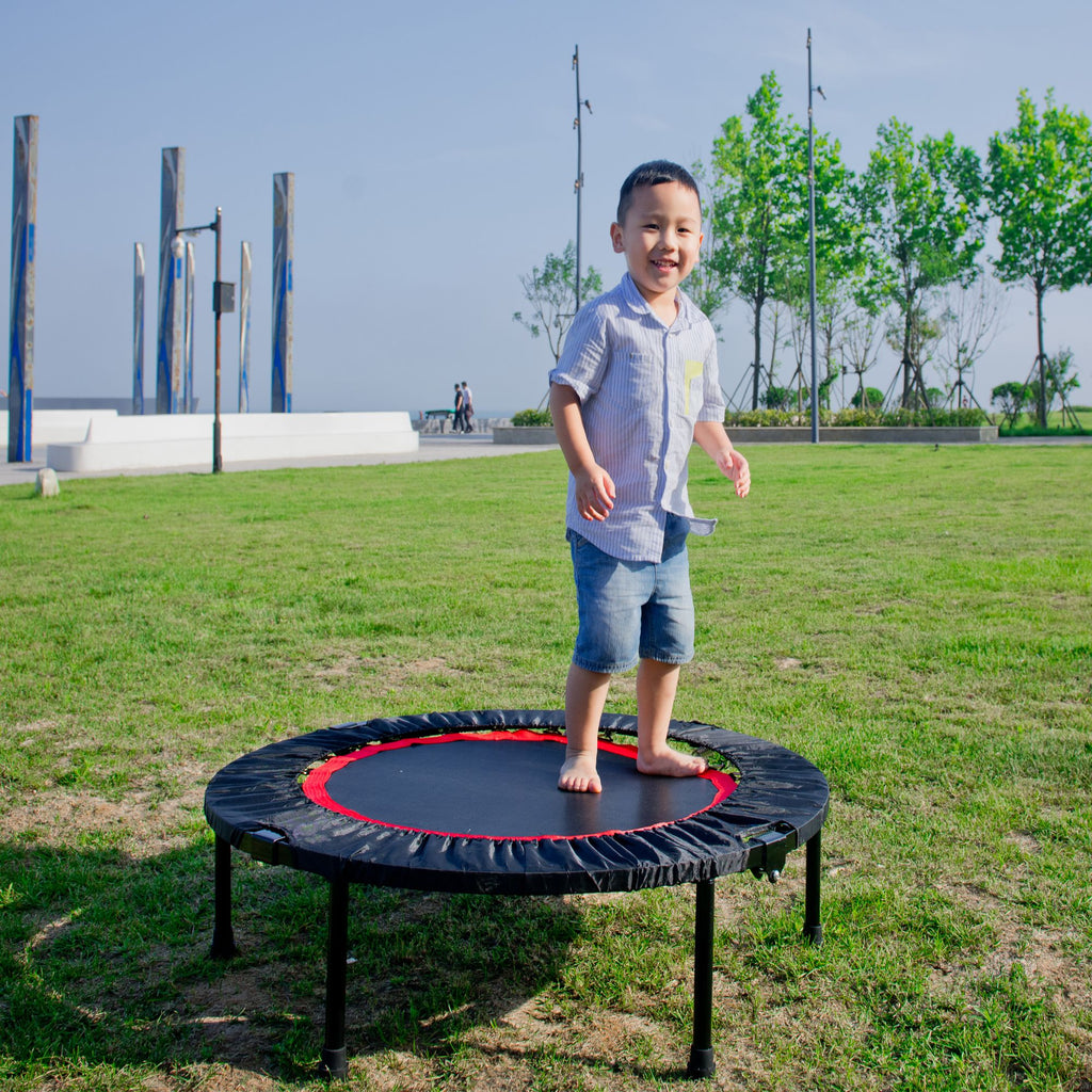 Yeah Depot - 40 Inch Mini Exercise Trampoline for Adults or Kids - Indoor Fitness Rebounder Trampoline with Safety Pad | Max