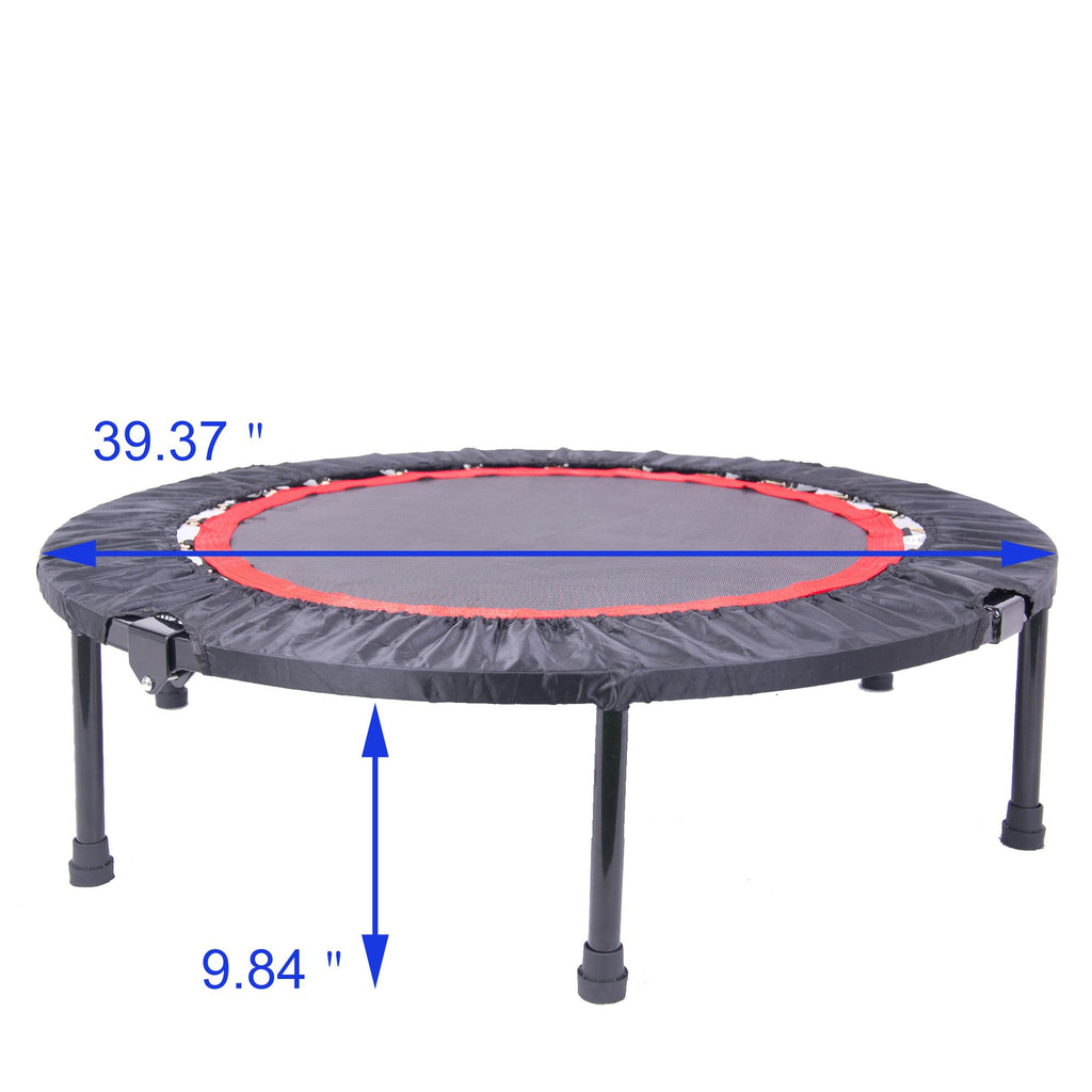 Yeah Depot - 40 Inch Mini Exercise Trampoline for Adults or Kids - Indoor Fitness Rebounder Trampoline with Safety Pad | Max