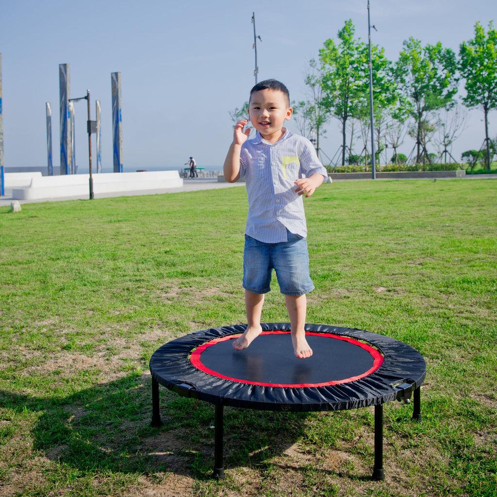 Yeah Depot - 40 Inch Mini Exercise Trampoline for Adults or Kids - Indoor Fitness Rebounder Trampoline with Safety Pad | Max