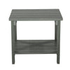 Yeah Depot - Key West Weather Resistant Outdoor Indoor Plastic Wood End Table, Patio Rectangular Side table, Small table for Deck, Backyards, Lawns, Poolside, and Beaches, Grey