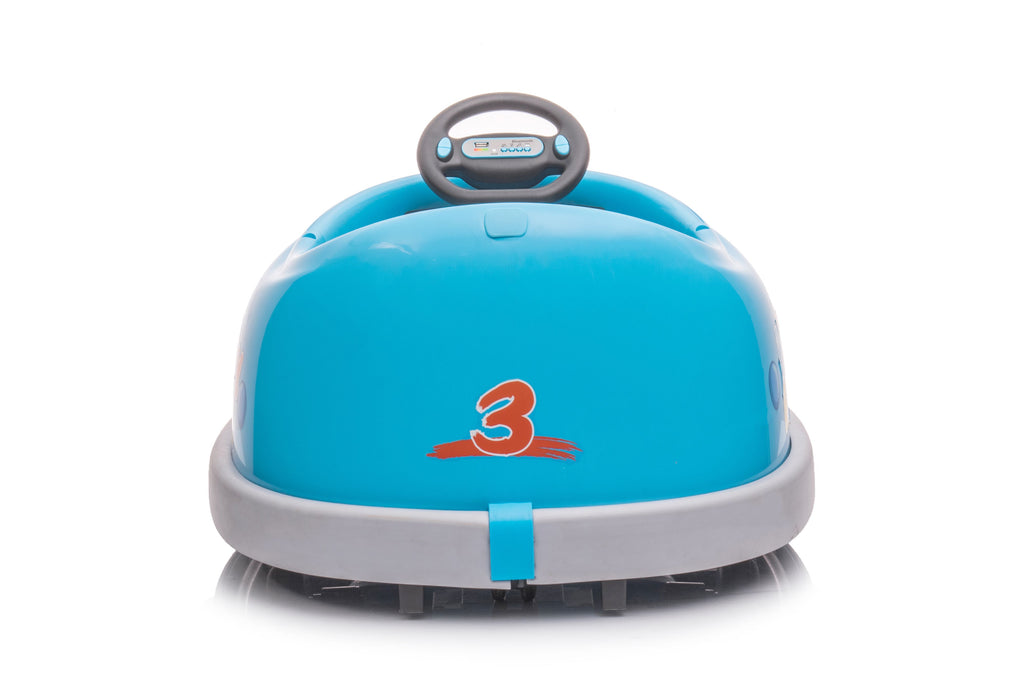 Yeah Depot - Bumper Car for Kids, 12v Dual Drive 1-6 Years Old Children's Electric Car with Pushrod Dinner Plate USB BT Music Rocking Horse Mode Anti-Collision Bumper Ride on Car