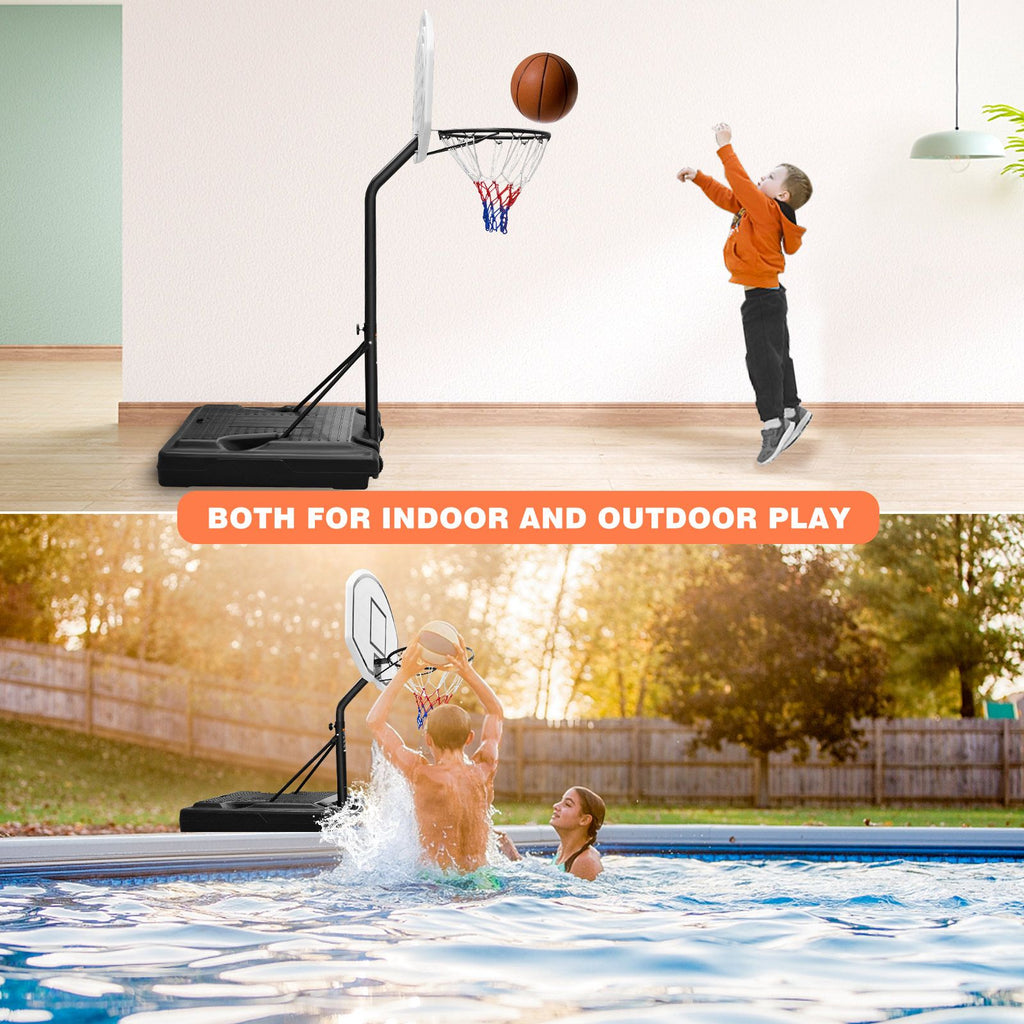 Yeah Depot - Portable Poolside Basketball Hoop Swimming Pool 3.1ft to 4.7ft Height-Adjustable Basketball System Goal Stand for Kids