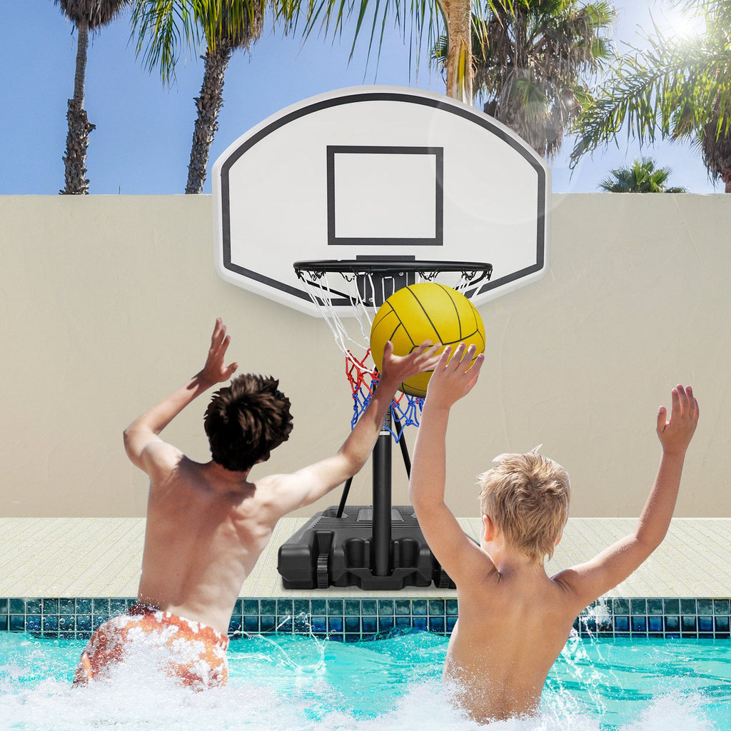 Yeah Depot - Portable Poolside Basketball Hoop Swimming Pool 3.1ft to 4.7ft Height-Adjustable Basketball System Goal Stand for Kids