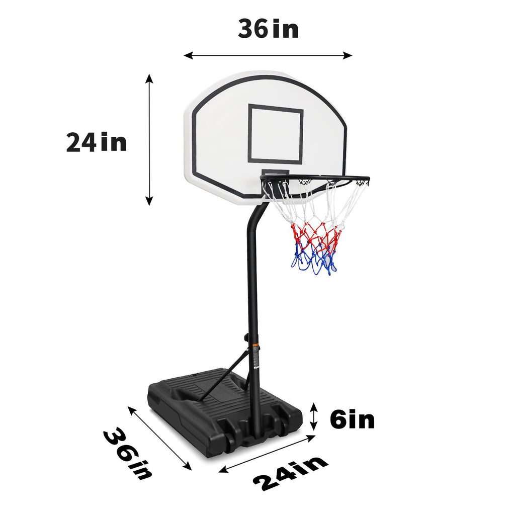Yeah Depot - Portable Poolside Basketball Hoop Swimming Pool 3.1ft to 4.7ft Height-Adjustable Basketball System Goal Stand for Kids