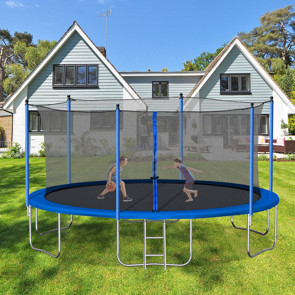 Yeah Depot - 14FT Trampoline with Safety Enclosure Net,Heavy Duty Jumping Mat and Spring Cover Padding for Kids and Adults, Ladder
