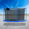 Yeah Depot - 12FT Trampoline for Adults & Kids with Basketball Hoop, Outdoor Trampolines w/Ladder and Safety Enclosure Net for Kids and adults