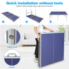 Yeah Depot - 6ft Mid-Size Table Tennis Table Foldable & Portable Ping Pong Table Set for Indoor & Outdoor Games with Net, 2 Table Tennis Paddles and 3 Balls