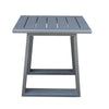 Yeah Depot - Outdoor Indoor Aluminum Square End Table/Side Table, Powdered Pewter