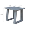 Yeah Depot - Outdoor Indoor Aluminum Square End Table/Side Table, Powdered Pewter