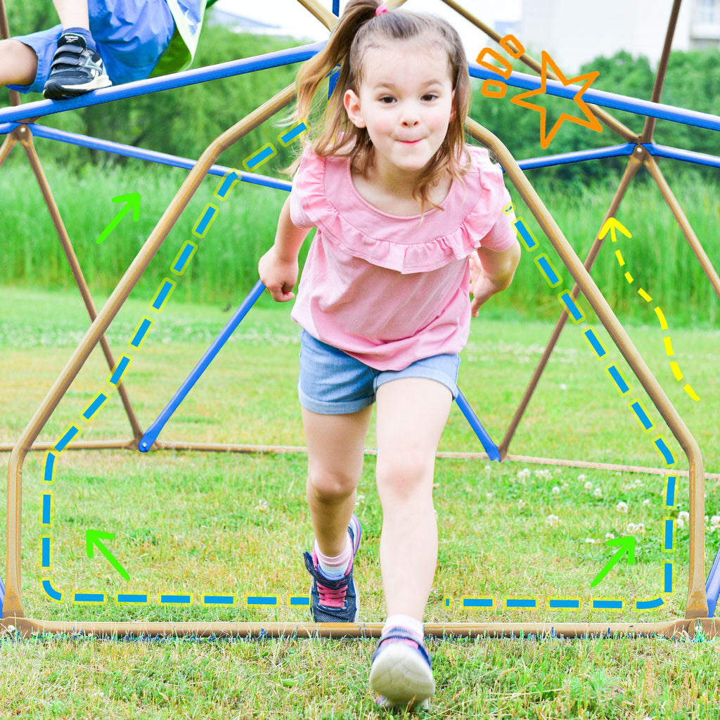 Yeah Depot - Kids Climbing Dome Tower - 12 ft Jungle Gym Geometric Playground Dome Climber Monkey Bars Play Center, Rust & UV Resistant Steel Supporting 1000 LBS