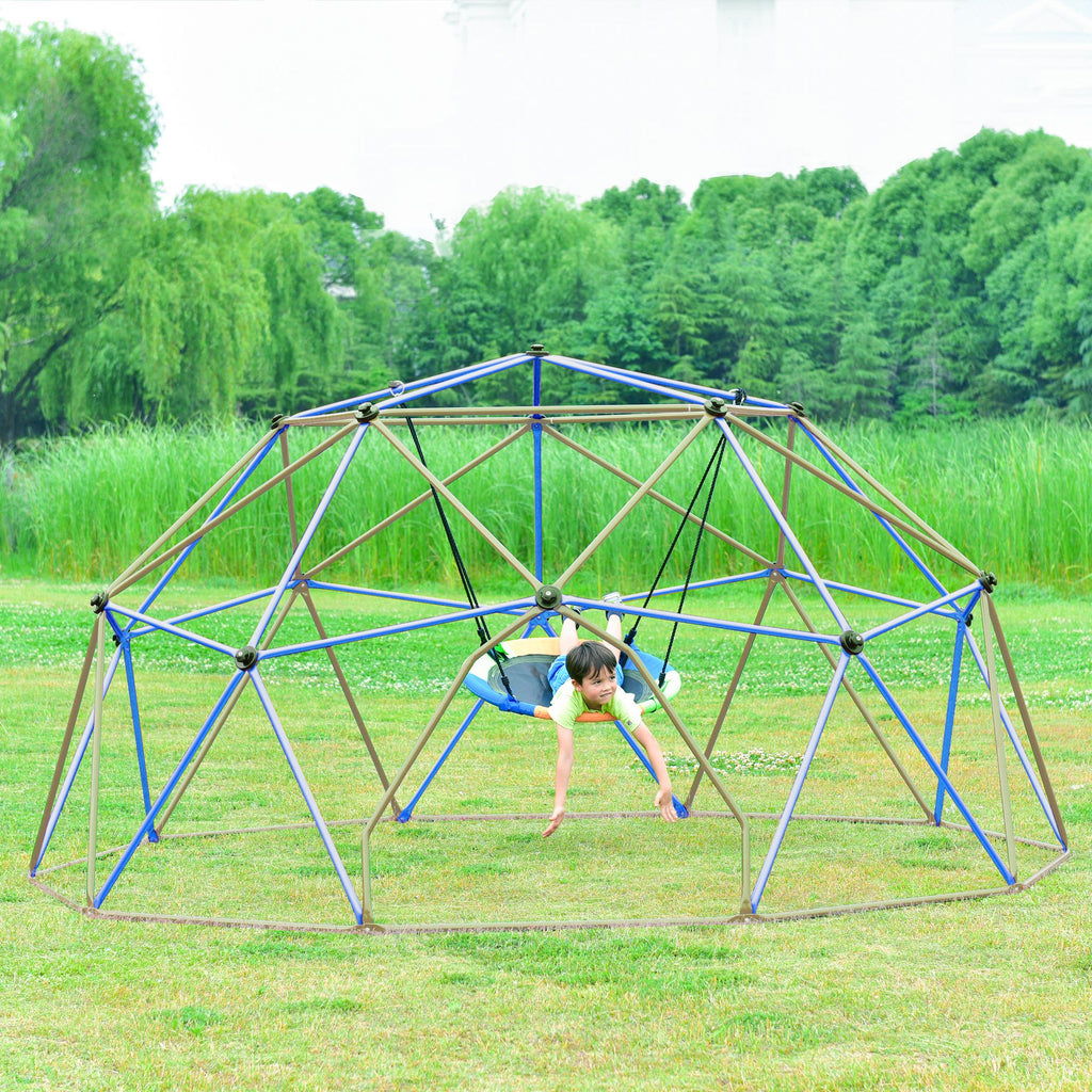 Yeah Depot - Kids Climbing Dome Tower - 12 ft Jungle Gym Geometric Playground Dome Climber Monkey Bars Play Center, Rust & UV Resistant Steel Supporting 1000 LBS