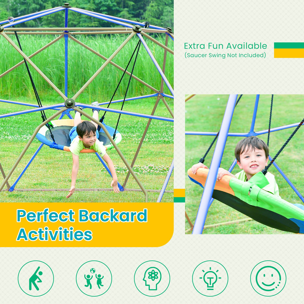 Yeah Depot - Kids Climbing Dome Tower - 12 ft Jungle Gym Geometric Playground Dome Climber Monkey Bars Play Center, Rust & UV Resistant Steel Supporting 1000 LBS