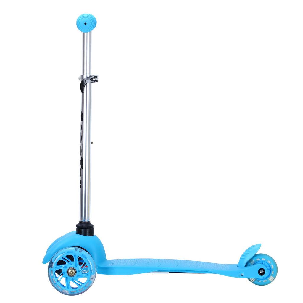 Yeah Depot - SimpleLux Kids Scooter - 4 Adjustable Height, Extra-Wide Deck with Brake & 3 PU Flashing Wheels, Over 3 Years Old,Blue