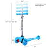 Yeah Depot - SimpleLux Kids Scooter - 4 Adjustable Height, Extra-Wide Deck with Brake & 3 PU Flashing Wheels, Over 3 Years Old,Blue