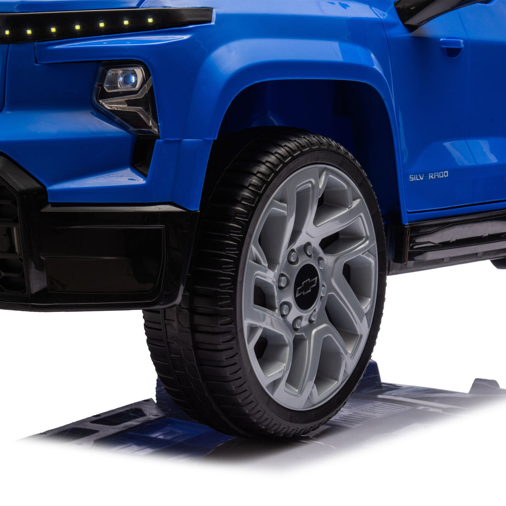 Yeah Depot - 24V Kids Ride on Car W/Parents Control,Licensed Chevrolet Silverado,Four-wheel suspension,LED Lights,Bluetooth,music,USB,MP3,Power display,speeds 2.49-3.73MPH For kids aged 2-5.