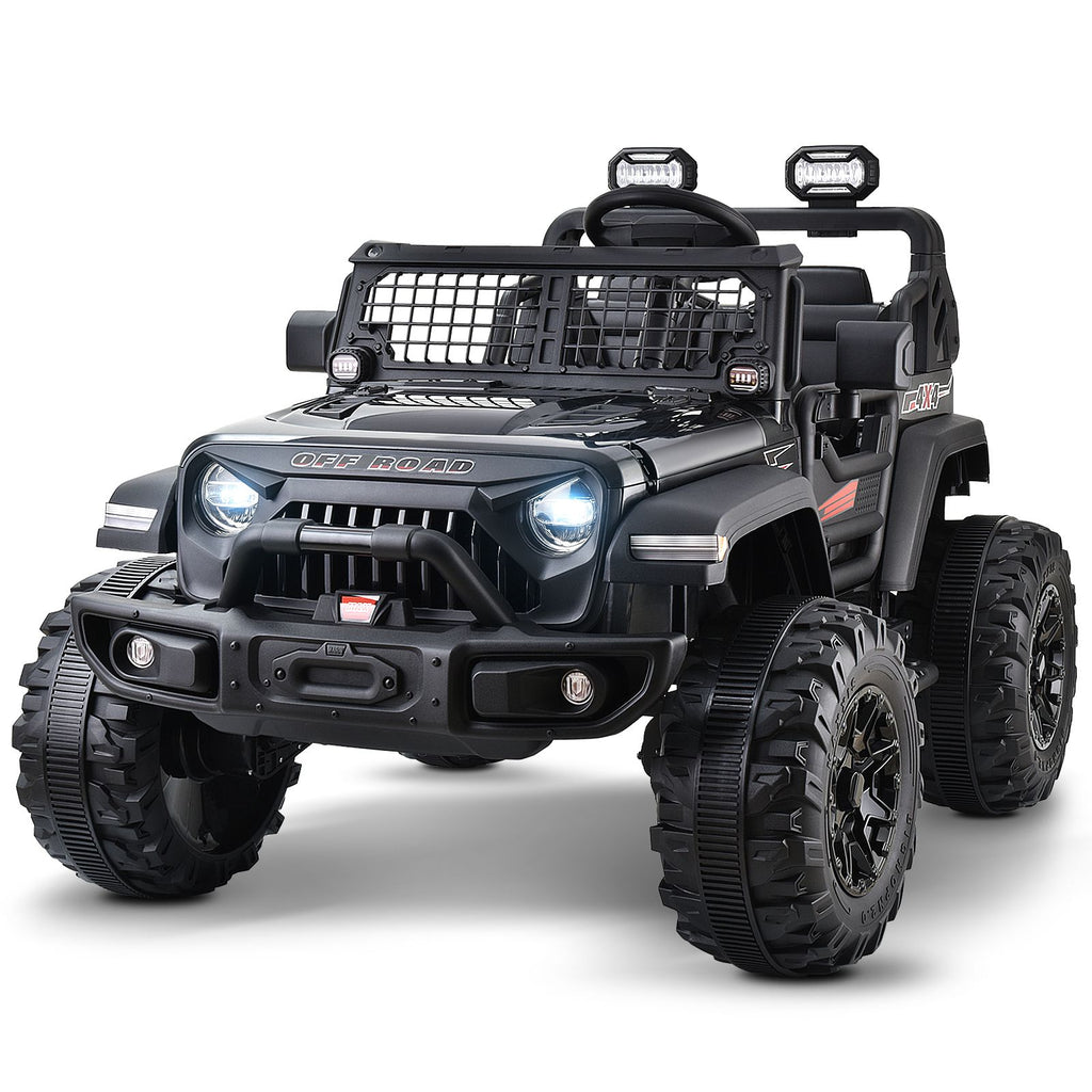 Yeah Depot - 24V 2 Seater Kids Ride on Truck 4WD Electric Car Battery Powered Ride on Toys, with 480W Motors, 7AH Battery, 2.4G Remote Control, LED Headlights, Front Storage, Bottle Holder, Full-Metal Suspension