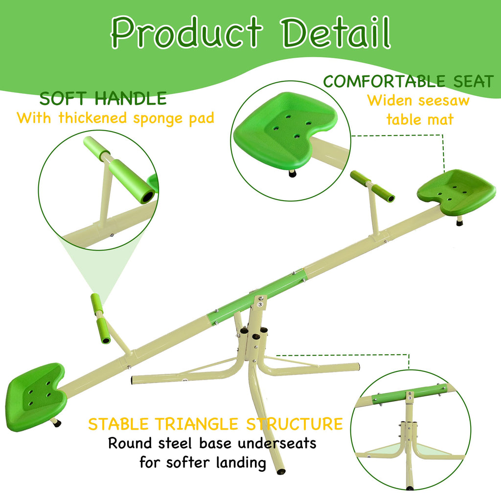 Yeah Depot - Upgraded Seesaw,Swiveling 360 Degrees Toddlers Sit and Spin Teeter Totter, Kids Outdoor Play Equipment for Backyard Playground