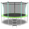 Yeah Depot - 12ft Green Outdoor Toddler Trampoline with Enclosure Safety Net Jumping Fun Trampoline, heavy-duty jump pads, spring-loaded for children and adults, Gifts for Boys/Girls