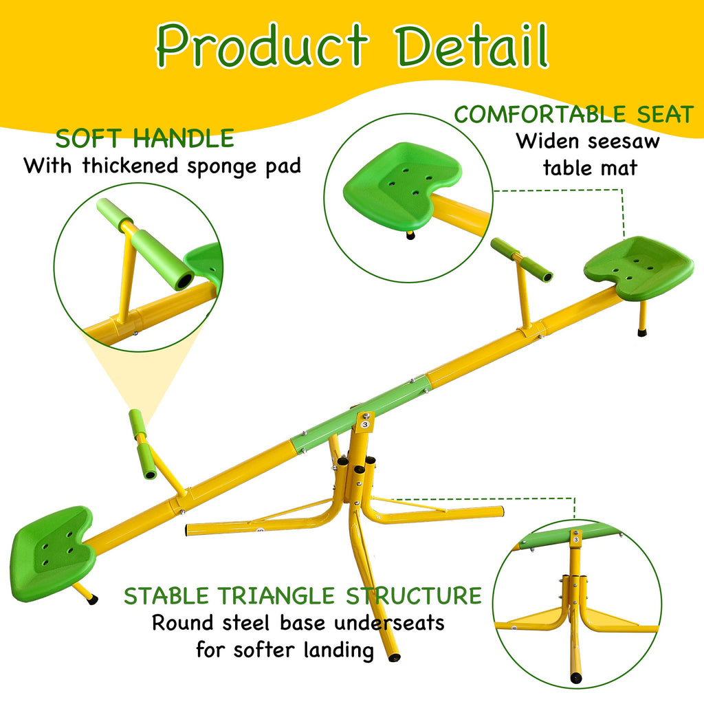 Yeah Depot - Garden kids Playground Seesaw Steel Outdoor Seesaw 360 Degree Rotation Seesaw Playground Equipment