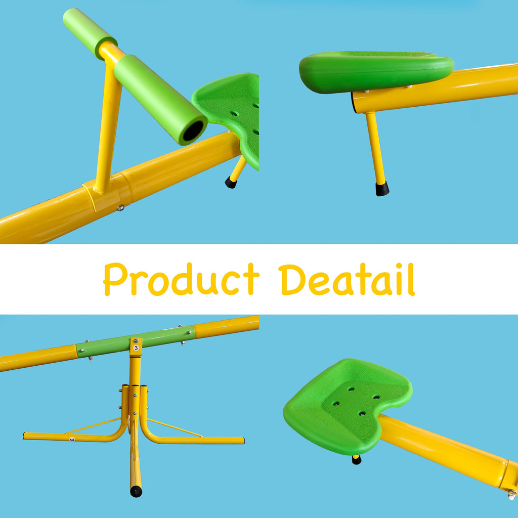 Yeah Depot - Garden kids Playground Seesaw Steel Outdoor Seesaw 360 Degree Rotation Seesaw Playground Equipment