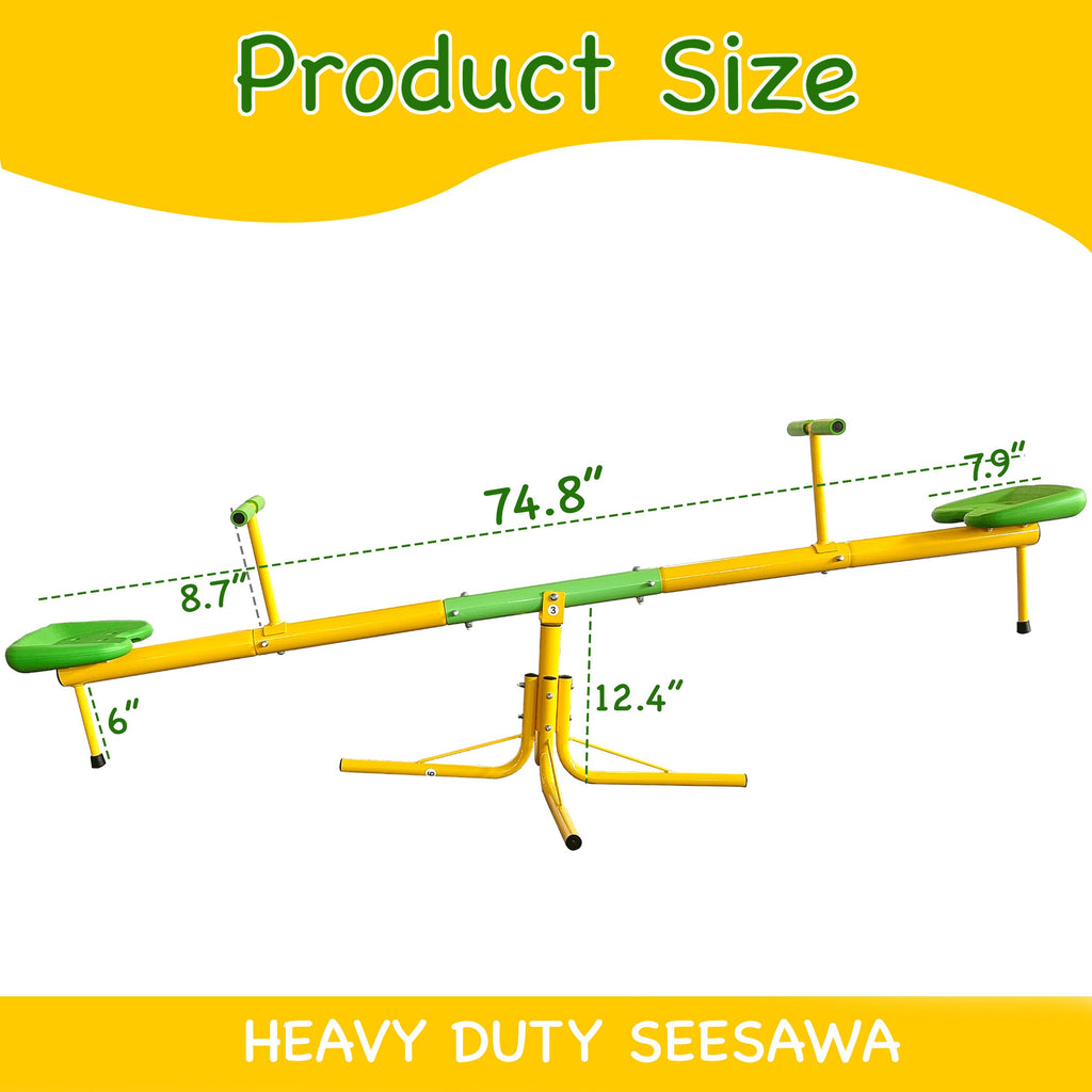 Yeah Depot - Garden kids Playground Seesaw Steel Outdoor Seesaw 360 Degree Rotation Seesaw Playground Equipment