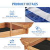 Yeah Depot - Kids Sandbox with Adjustable Cover, 46'' Wooden Sand Box with 2 Foldable Bench Seats, Outdoor Sandpit for Backyard Play