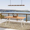 Yeah Depot - Maiden 71'' 6-Seater Teak & Aluminum Patio Dining Table, Natural Teak