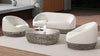 Yeah Depot - Willow 40.5'' Oval Woven Patio Coffee Table, Light Beige Olefin
