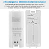 Eggracks by Global Phoenix - For Wii Remote Controller Charger Dual Charge Dock with Two 2800mAh Rechargeable Batteries