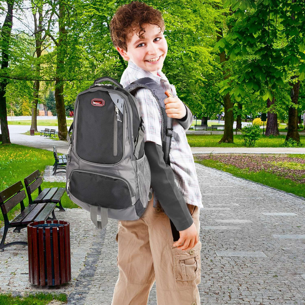 Eggracks by Global Phoenix - Unisex School Backpack Casual Travel Shoulder Bag W/ Adjustable Straps Dual-Water Bottle Pouch