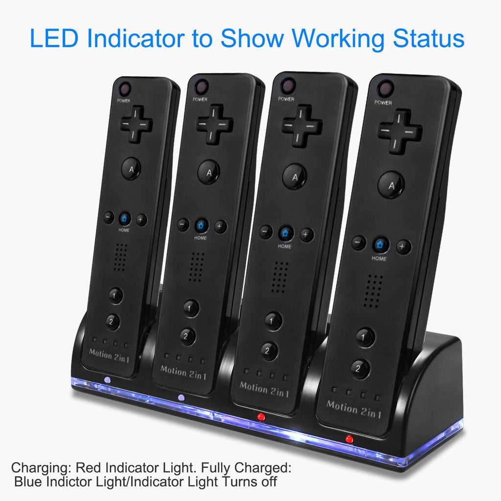 Eggracks by Global Phoenix - 4 Remotes Charging Dock Game Controller Charger 2800mAh Rechargeable Battery Charging Stations