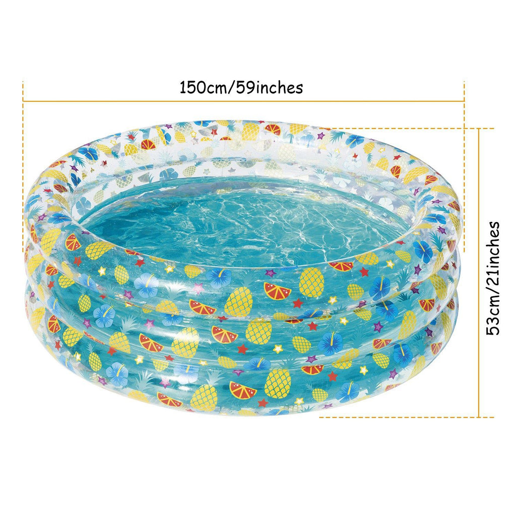 Eggracks by Global Phoenix - 59x21in Inflatable Swimming Pool Blow Up Family Pool For 3 Kids Foldable Swim Ball Pool Center