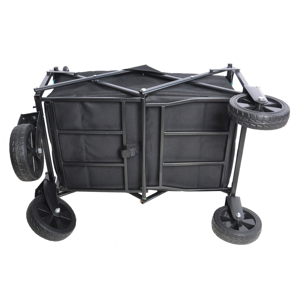 Yeah Depot - Mini Folding Wagon Garden Shopping Beach Cart (black+blue)