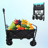 Yeah Depot - Mini Folding Wagon Garden Shopping Beach Cart (black+blue)